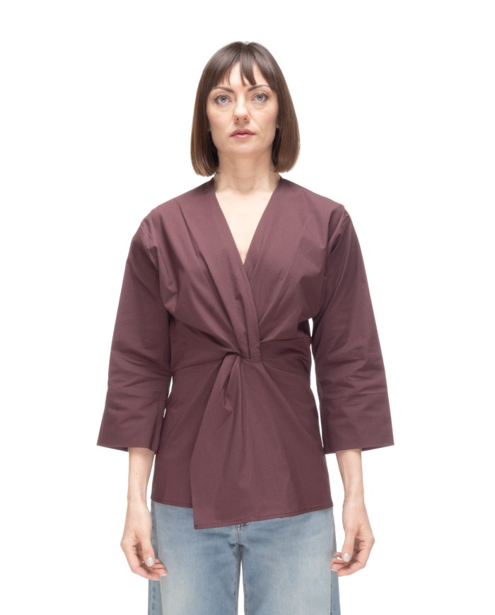 ALPHA STUDIO Blusa donna scollo V Cioccolato
