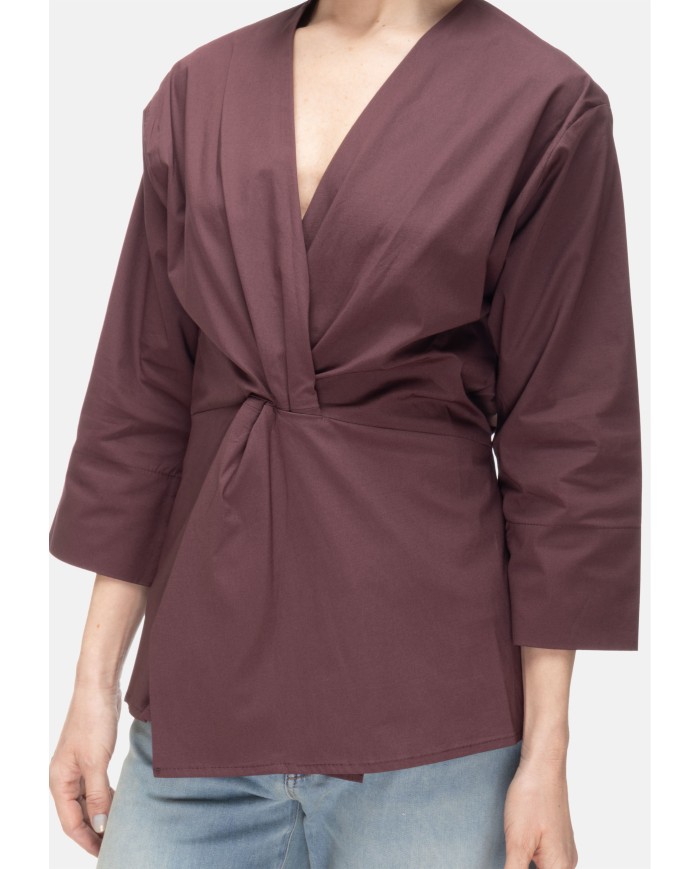 ALPHA STUDIO Blusa donna scollo V Cioccolato