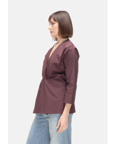 ALPHA STUDIO Blusa donna scollo V Cioccolato