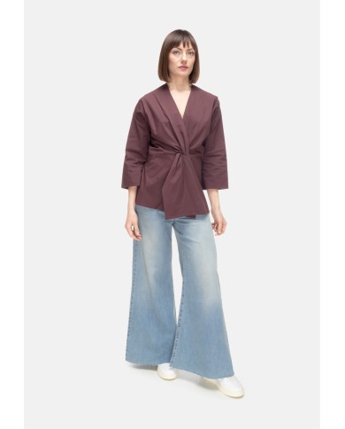 ALPHA STUDIO Blusa donna scollo V Cioccolato