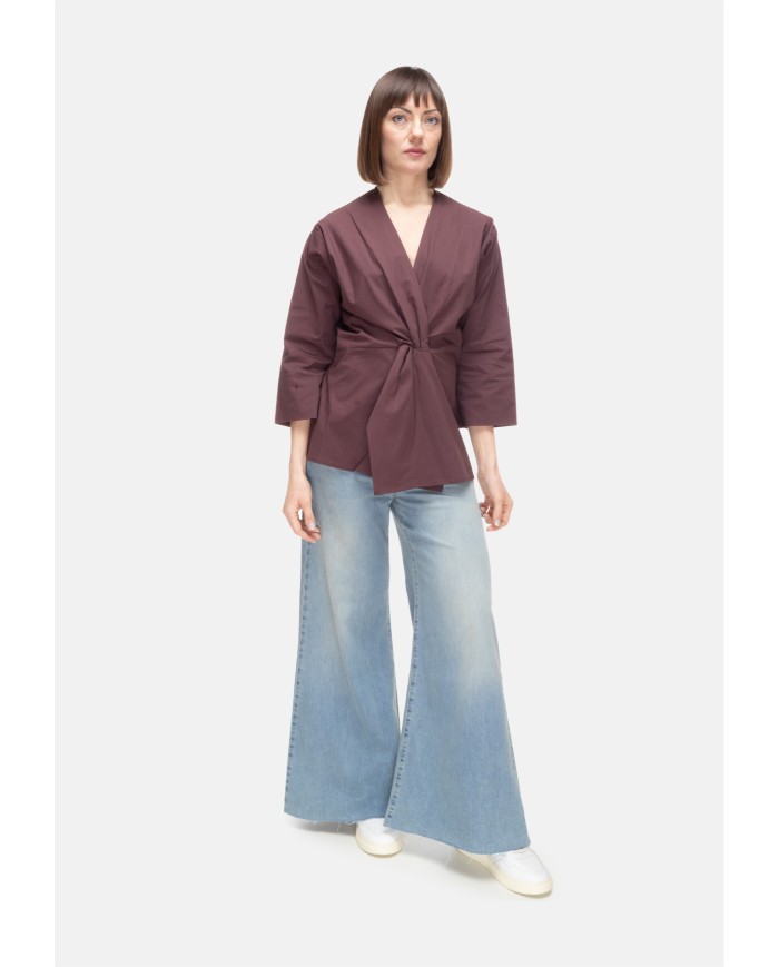ALPHA STUDIO Blusa donna scollo V Cioccolato
