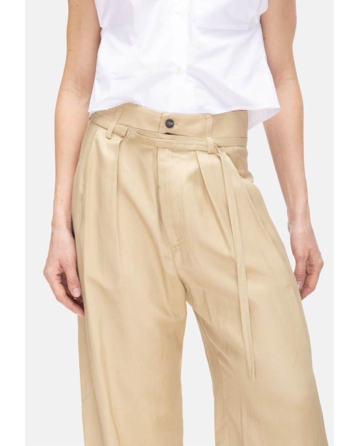 TELA Pantaloni donna con pinces Beige