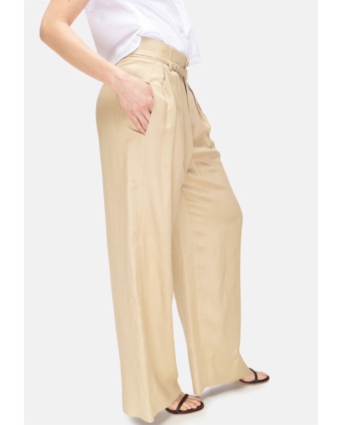 TELA Pantaloni donna con pinces Beige
