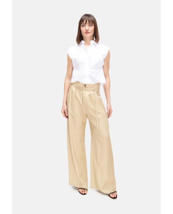 TELA Pantaloni donna con pinces Beige