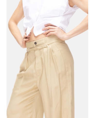TELA Pantaloni donna con pinces Beige