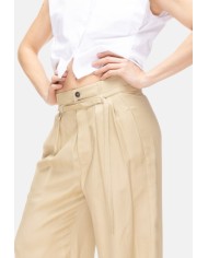 TELA Pantaloni donna con pinces Beige