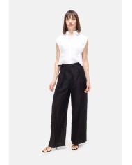 TELA Pantaloni donna misto lino neri