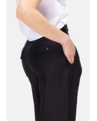TELA Pantaloni donna misto lino neri