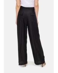 TELA Pantaloni donna misto lino neri