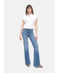 TELA Camicia crop donna bianca
