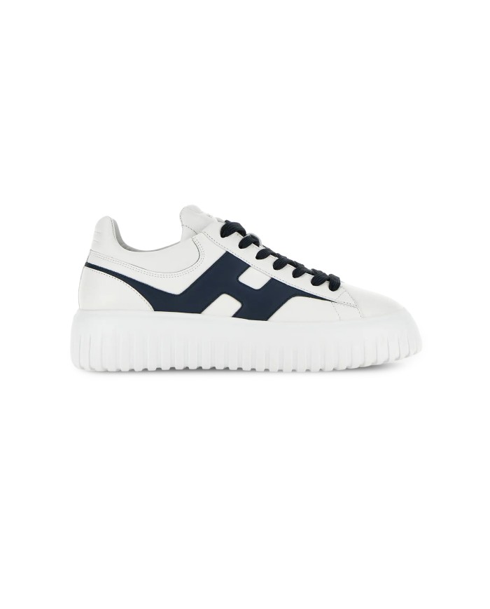 HOGAN Sneakers uomo H Stripes bianca blu