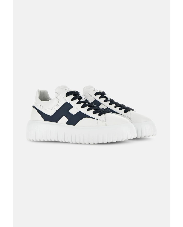 HOGAN Sneakers uomo H Stripes bianca blu