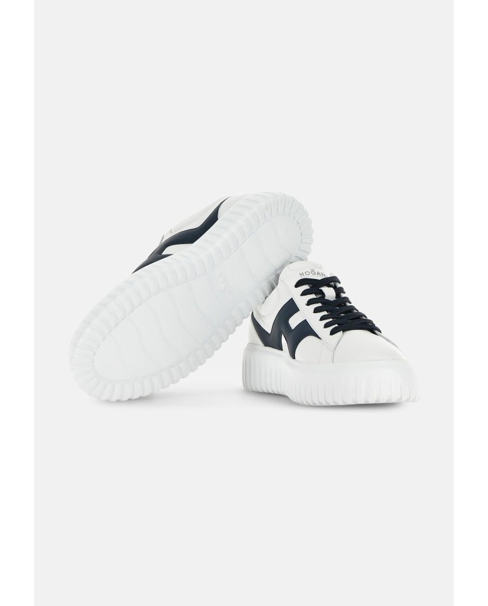 HOGAN Sneakers uomo H Stripes bianca blu