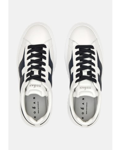HOGAN Sneakers uomo H Stripes bianca blu