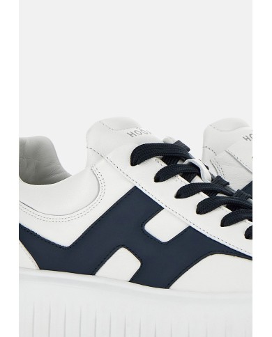 HOGAN Sneakers uomo H Stripes bianca blu