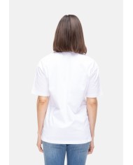 SEMI COUTURE T-shirt donna scollo v bianca