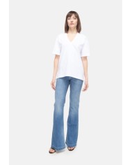 SEMI COUTURE T-shirt donna scollo v bianca