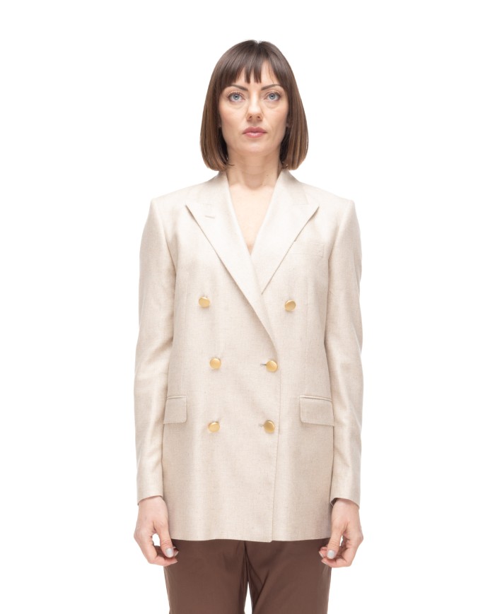 TAGLIATORE Giacca over donna in seta Beige