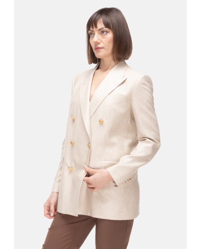 TAGLIATORE Giacca over donna in seta Beige