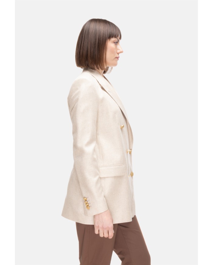 TAGLIATORE Giacca over donna in seta Beige
