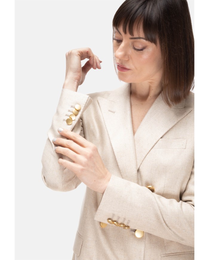 TAGLIATORE Giacca over donna in seta Beige