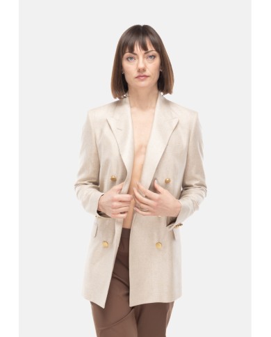 TAGLIATORE Giacca over donna in seta Beige
