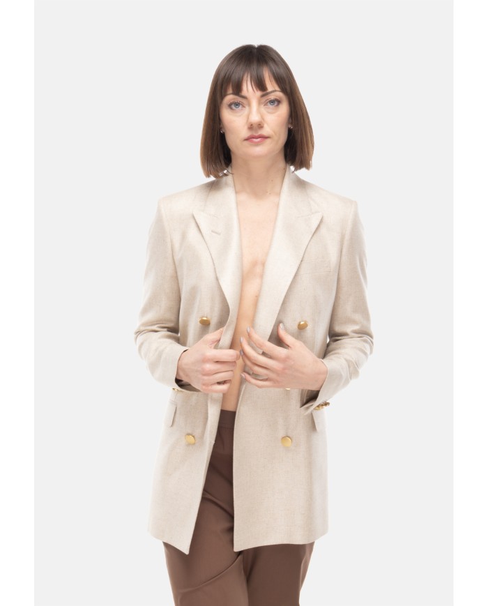 TAGLIATORE Giacca over donna in seta Beige