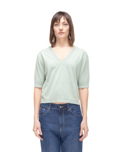 SEMI COUTURE Maglia donna V verde