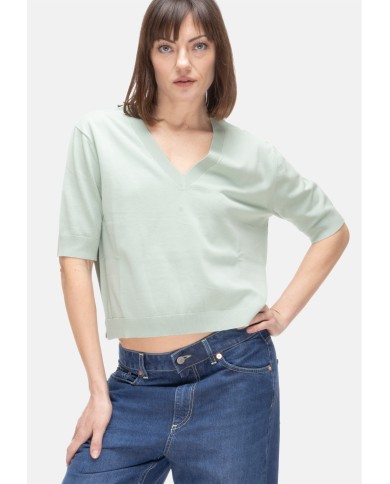 SEMI COUTURE Maglia donna V verde