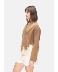 SEMI COUTURE Maglia donna pizzo beige