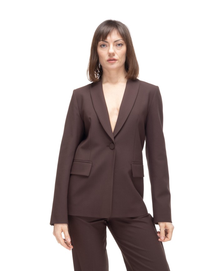 SEMI COUTURE Giacca donna aperta dietro marrone