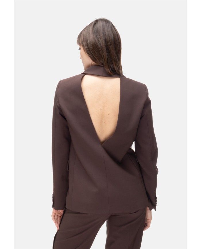 SEMI COUTURE Giacca donna aperta dietro marrone
