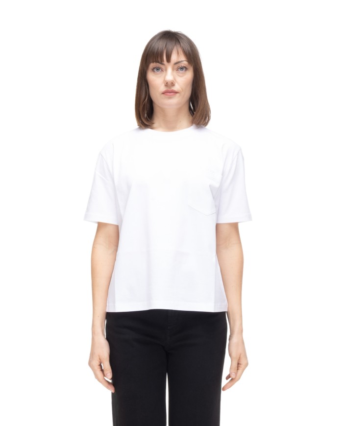 SEMI COUTURE T-shirt donna girocollo bianco