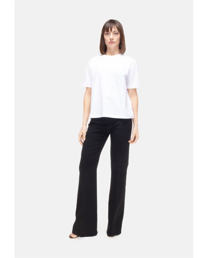 SEMI COUTURE T-shirt donna girocollo bianco