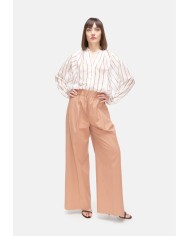 SEMI COUTURE Camicia over donna a righe bianca beige
