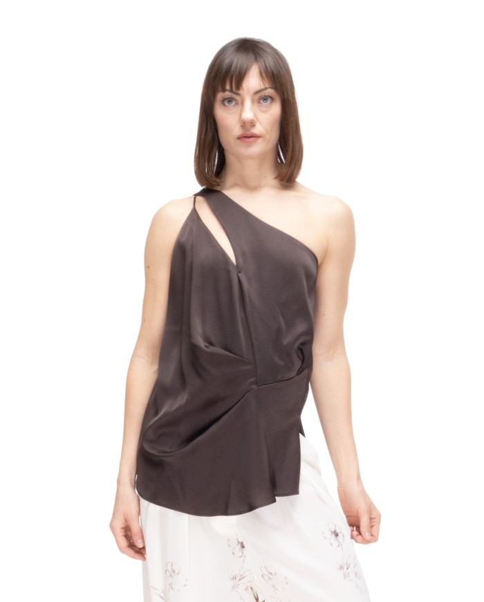 SEMI COUTURE Top donna monospalla marrone