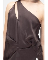 SEMI COUTURE Top donna monospalla marrone