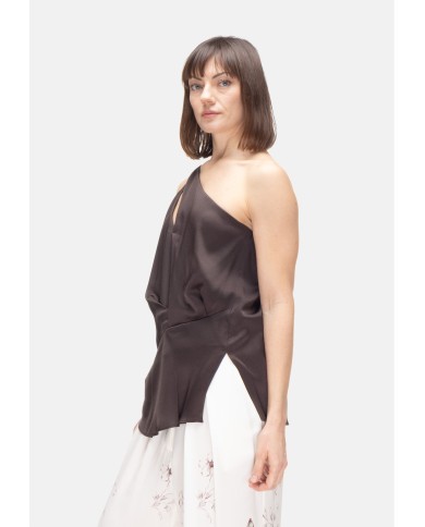 SEMI COUTURE Top donna monospalla marrone