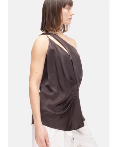 SEMI COUTURE Top donna monospalla marrone