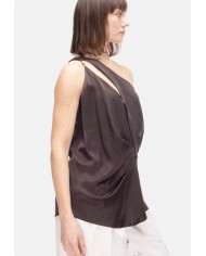 SEMI COUTURE Top donna monospalla marrone