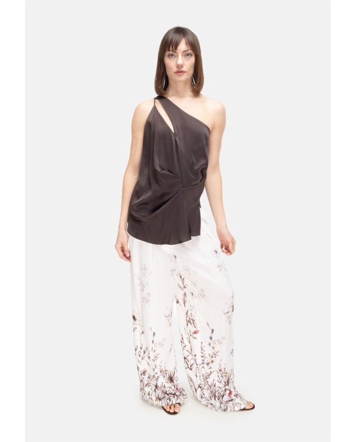 SEMI COUTURE Top donna monospalla marrone