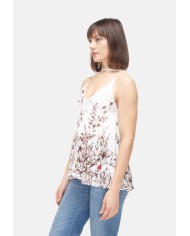 SEMI COUTURE Top donna fantasia fiori Avorio