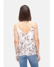 SEMI COUTURE Top donna fantasia fiori Avorio
