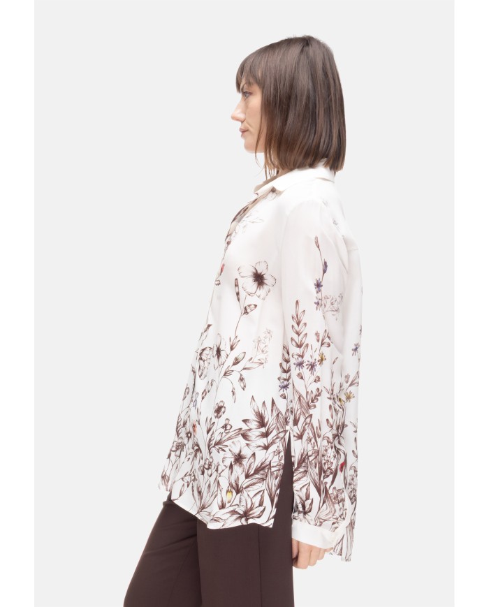 SEMI COUTURE Camicia lunga donna fantasia Avorio