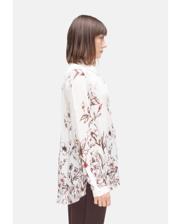 SEMI COUTURE Camicia lunga donna fantasia Avorio