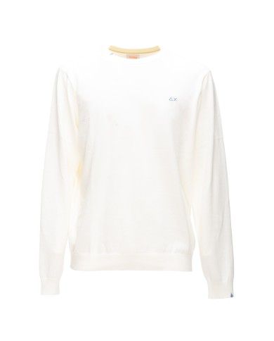 SUN 68 Maglia uomo girocollo bianco panna