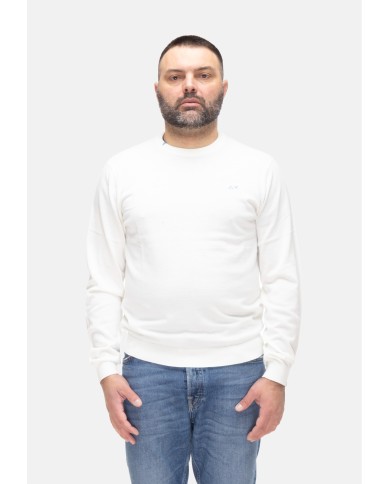 SUN 68 Maglia uomo girocollo bianco panna