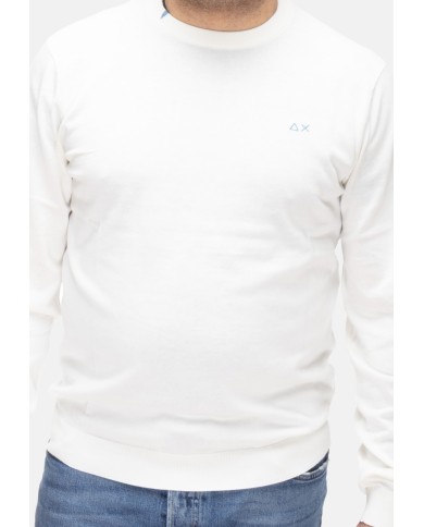 SUN 68 Maglia uomo girocollo bianco panna