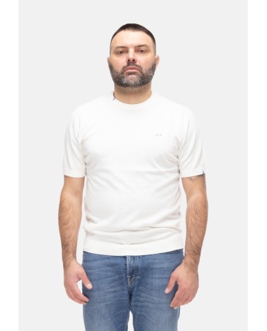 SUN 68 T-shirt uomo bianco panna