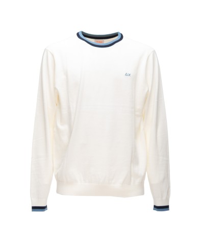 SUN 68 Maglia uomo girocollo bianco panna